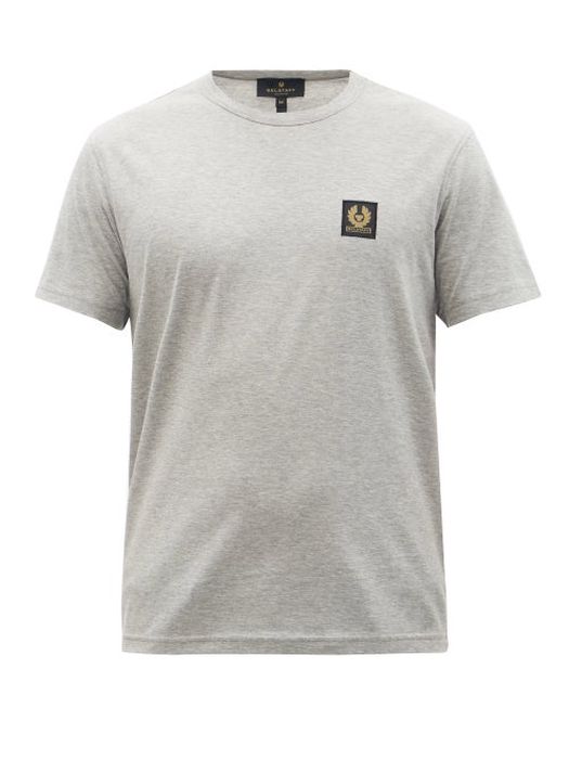 Belstaff - Logo-patch Cotton-jersey T-shirt - Mens - Grey