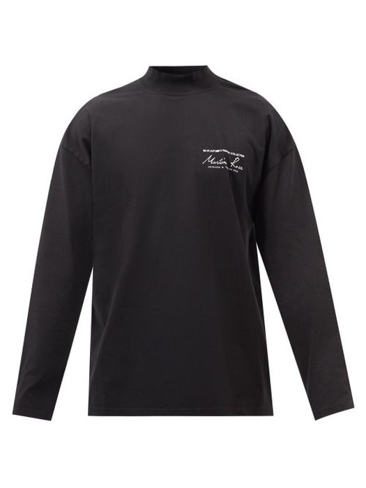 Martine Rose - Logo-print Cotton-jersey Long-sleeved T-shirt - Mens - Black
