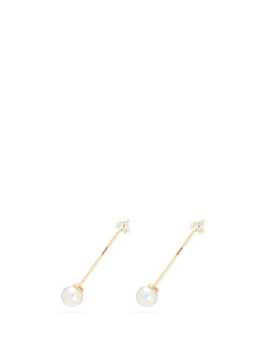 Mizuki - Topaz, Pearl & 14kt Gold Earrings - Womens - Pearl
