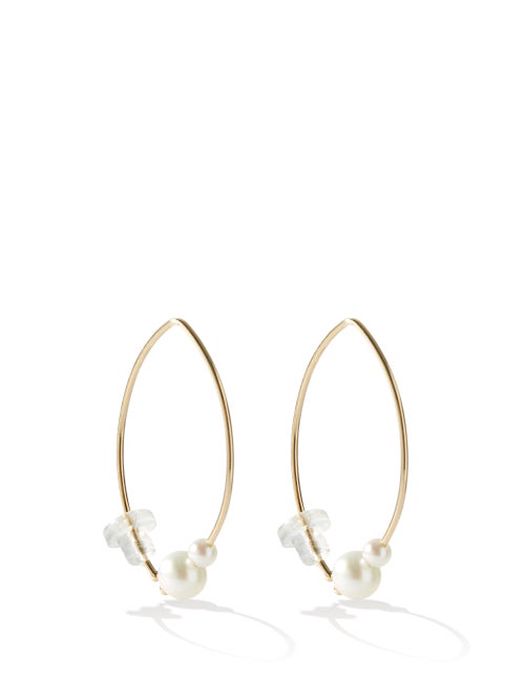Mizuki - Pearl & 14kt Gold Hook Earrings - Womens - Pearl