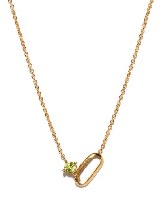 Lizzie Mandler - August Birthstone Peridot & 18kt Gold Necklace - Womens - Green Gold