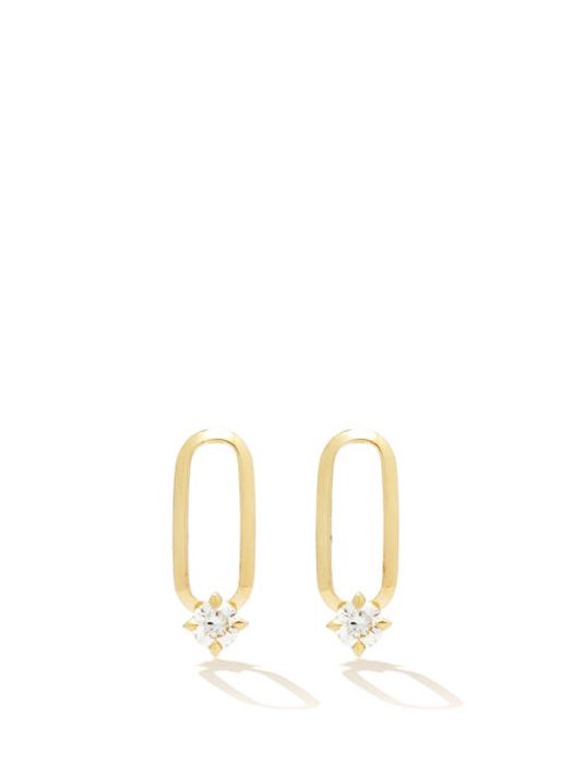 Lizzie Mandler - Knife Edge Diamond & 18kt Gold Earrings - Womens - Yellow Gold