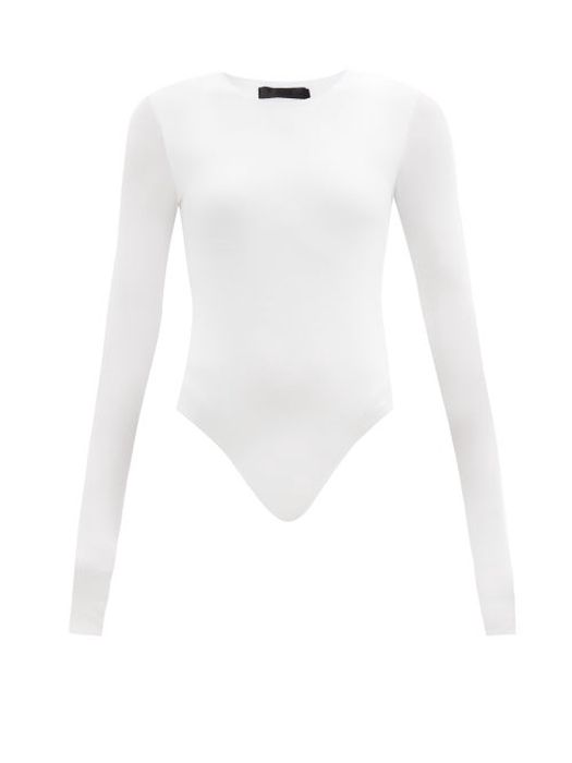ATM - Long-sleeved Ribbed-jersey Bodysuit - Womens - White