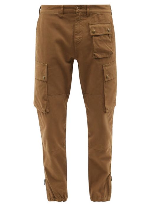 Belstaff - Trialmaster Cotton-canvas Cargo Trousers - Mens - Khaki