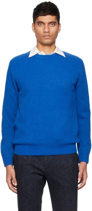 BEAMS PLUS Blue Cashmere Silk 7G Sweater