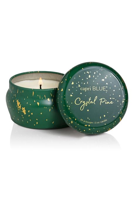 Capri Blue Crystal Pine Glimmer Candle Mini Tin in Green
