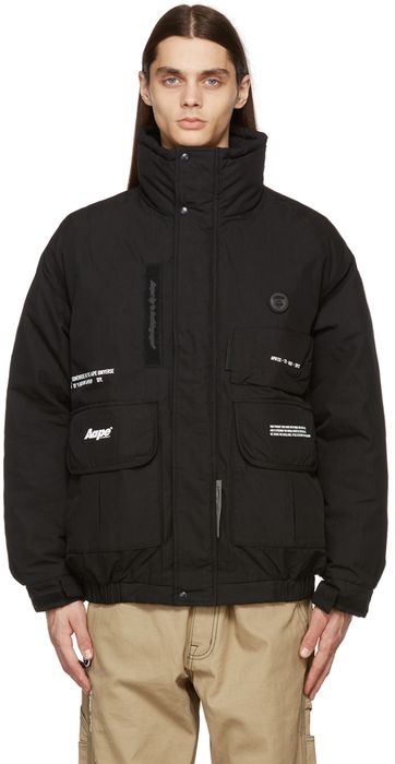 AAPE by A Bathing Ape Black Insulated Twill Jacket