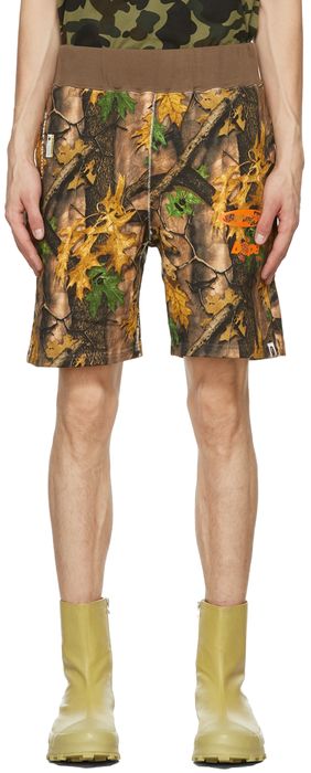 BAPE Black & Off-White Forest Graphic Shorts