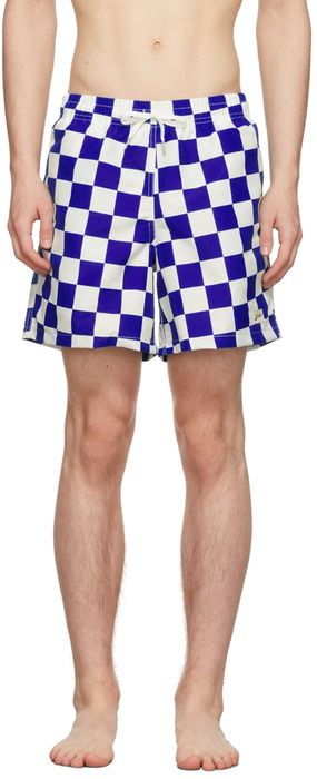 Bather Blue & White Checkerboard Swim Shorts