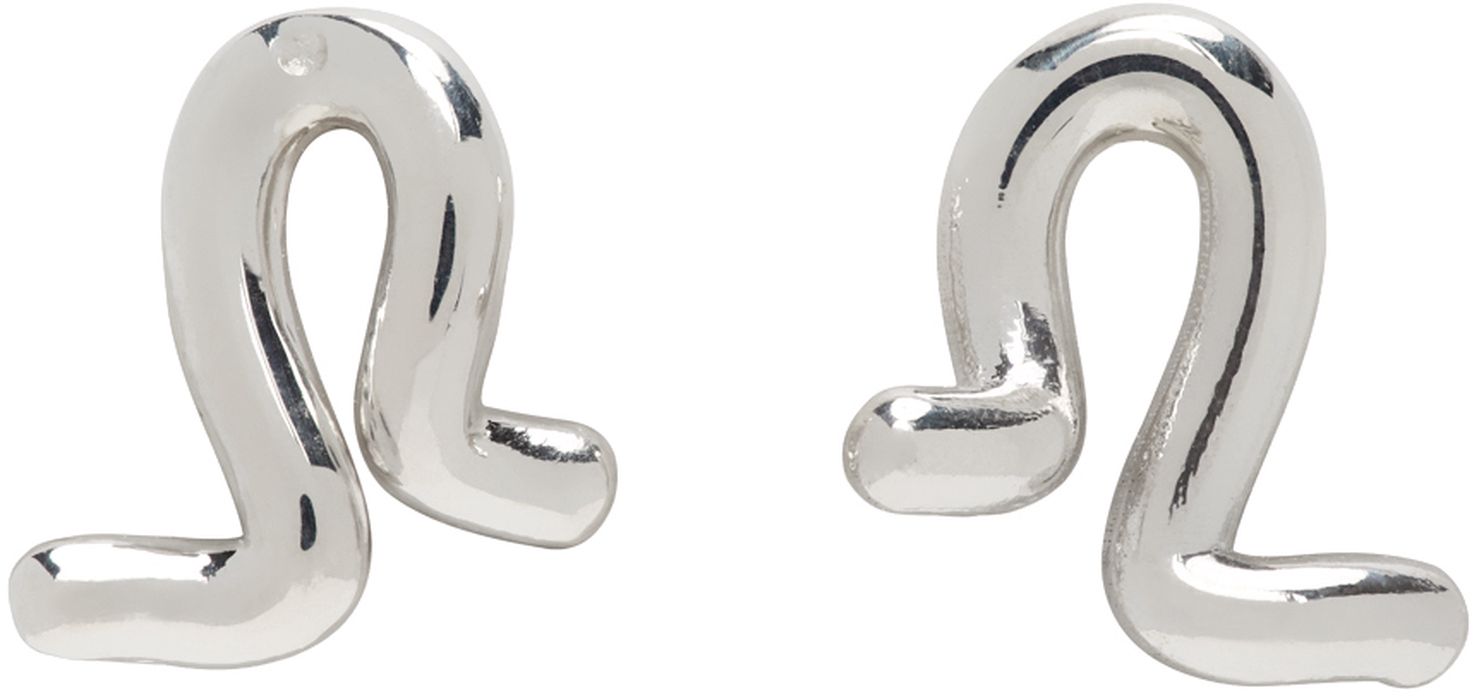 AGMES Silver Twist Stud Earrings