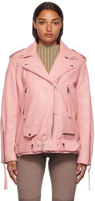 Honey Fucking Dijon Pink Acne Studios Edition Leather Jacket