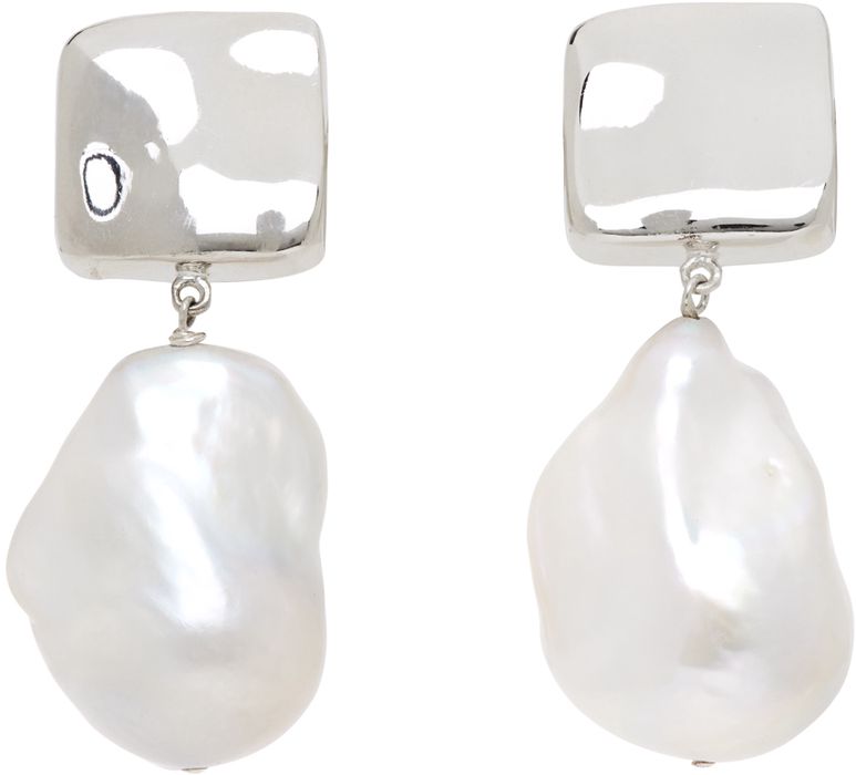 AGMES Silver Pearl Baroque Luca Earrings