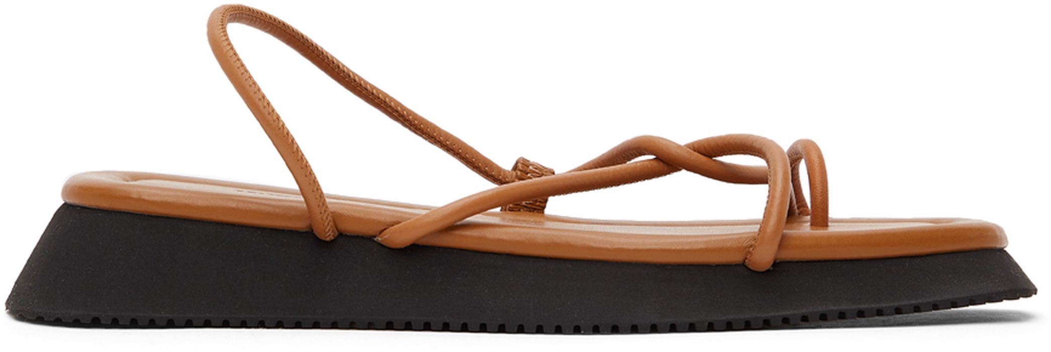 LE17SEPTEMBRE Brown Toe-Ring Sandals