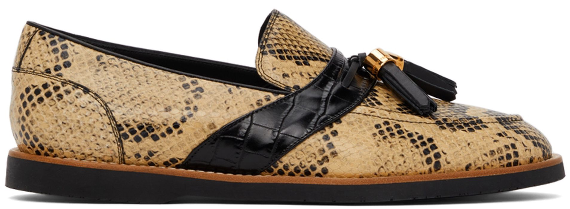 Human Recreational Services Tan & Black Del Ray Rattlesnake Loafers