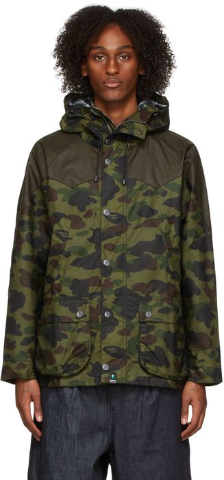 BAPE Green Barbour Edition Camo Bedale Snowboard Jacket