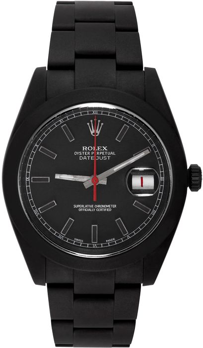 MAD Paris Black & Red Customized Rolex Datejust II Watch