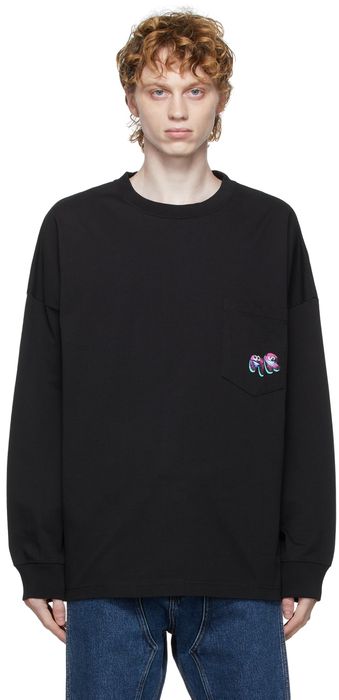 Martine Rose Black Logo Long Sleeve T-Shirt