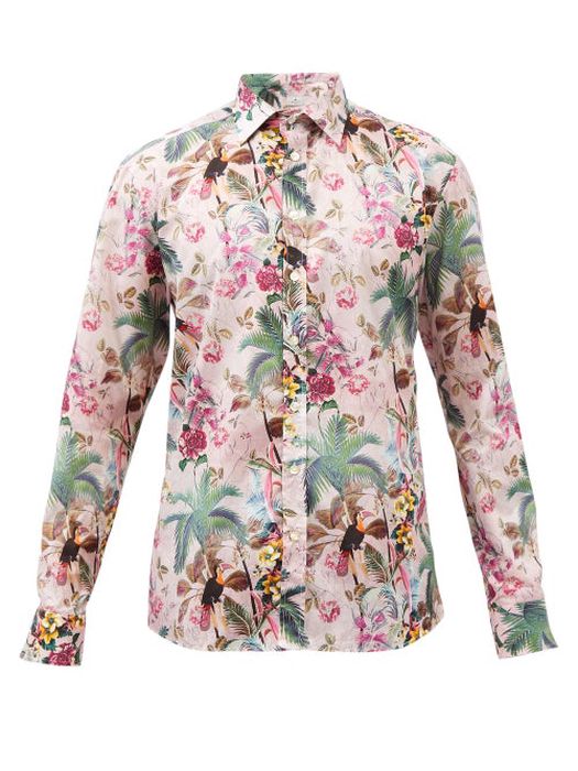 Etro - Tropical-print Cotton-poplin Shirt - Mens - Multi