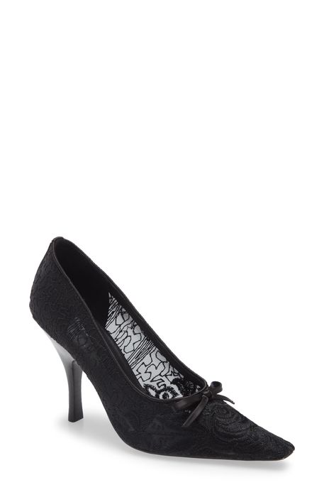 Jeffrey Campbell Gracious Embroidered Mesh Pump