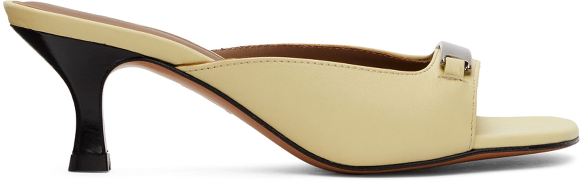 Abra SSENSE Exclusive Yellow Inox Plate Heeled Sandals