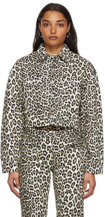 Jean Paul Gaultier Off-White Gabardine Leopard Jacket
