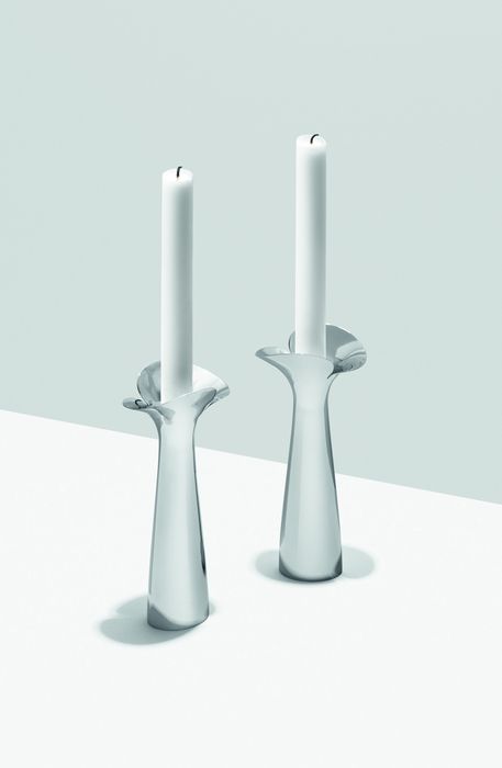 Georg Jensen Bloom Botanica Set of Two Candleholders in Silver