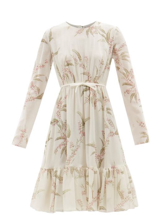 Giambattista Valli - Floral-print Silk Mini Dress - Womens - Ivory Multi