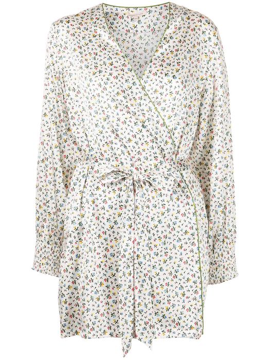 Morgan Lane Larsen Confetti Floral print robe - White