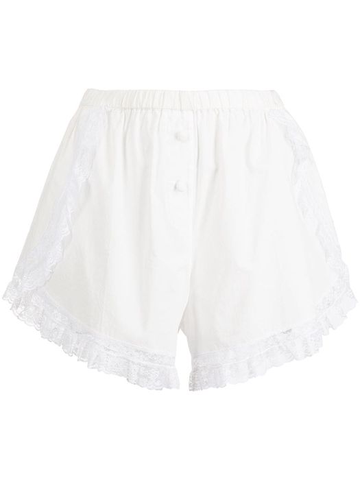 Morgan Lane Nessa lace trim shorts - White