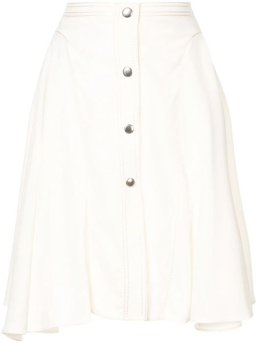 Giambattista Valli asymmetric A-line skirt - White