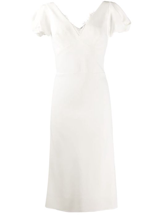 Ermanno Scervino technical cady sheath dress - White