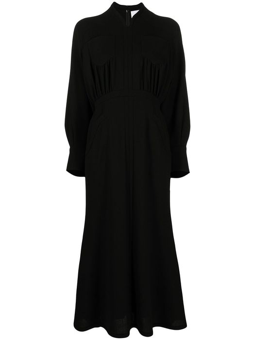 Mame Kurogouchi Georgette wool dress - Black