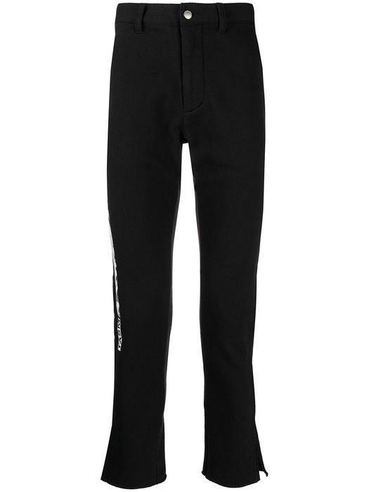 Facetasm straight-leg cotton trousers - Black