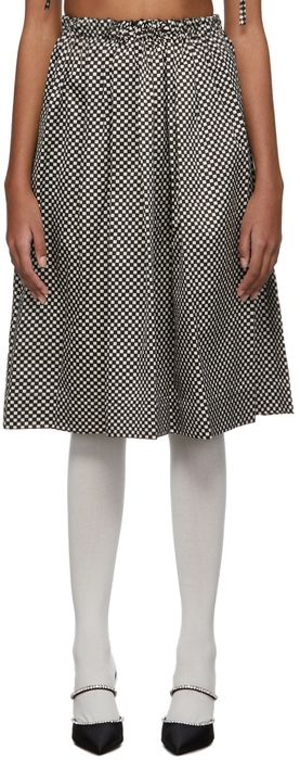 Ashley Williams Black & White Gathered Waist Skirt