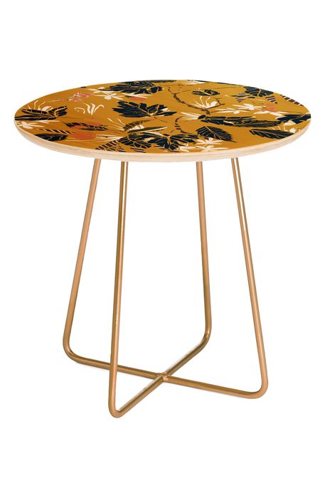 Deny Designs Autumnal Nature II Side Table in Brown