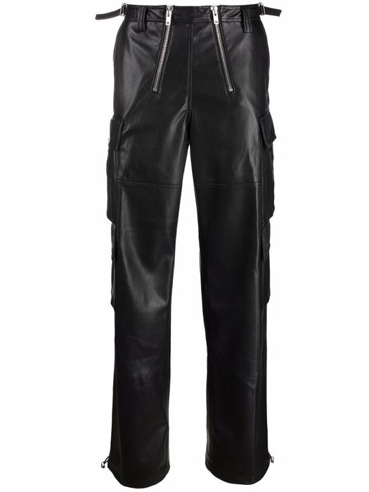 GmbH faux-leather straight-leg trousers - Black