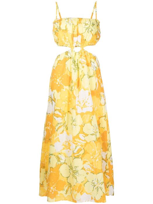 Faithfull the Brand El Rio floral-print linen dress - Yellow