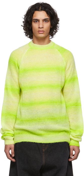 AGR Green Mohair & Alpaca Lightweight Crewneck Sweater