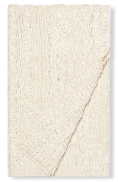 Boll & Branch Cable Knit Nap Throw in Natural