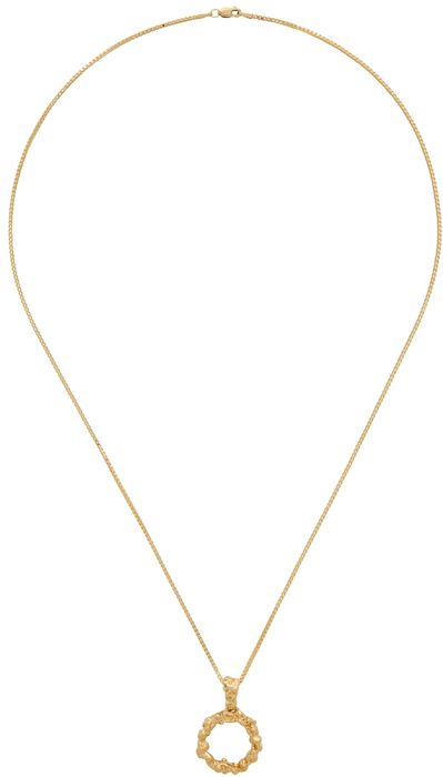Faris SSENSE Exclusive Gold Loop Earcuff Necklace