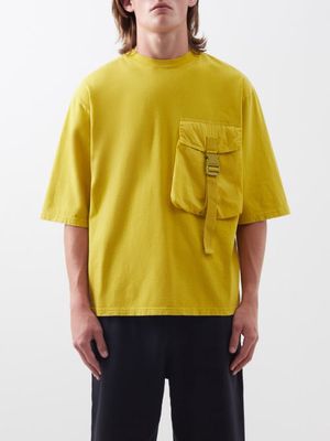 1 Moncler JW Anderson - Nylon-pocket Cotton-jersey T-shirt - Mens - Yellow