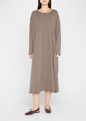 1-Ply Cashmere Side-Panel Dress