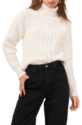 1.STATE Back Cutout Turtleneck Sweater in Antique White