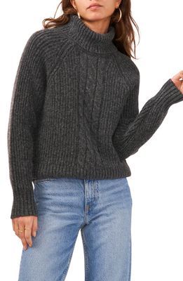 1.STATE Back Cutout Turtleneck Sweater in Heather Grey