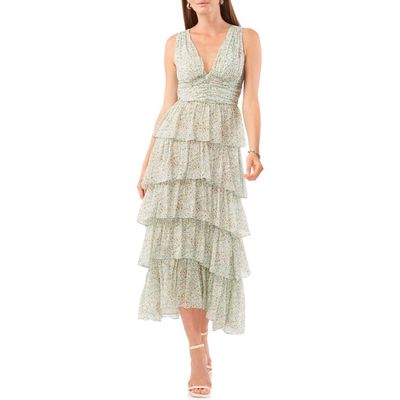 1.STATE Cascade Floral Tiered Dress in Blue River 