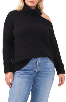 1.STATE Cutout Turtleneck Sweater in Rich Black