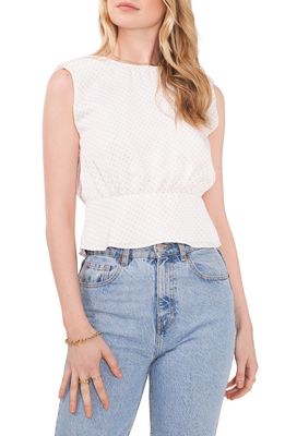 1.STATE Dot Print Open Back Top in White
