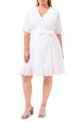 1.STATE Embroidered Eyelet Cotton Wrap Dress in Ultra White