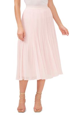 1.STATE Floral Release Pleat Midi Skirt in Pink Cloud