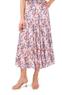 1.STATE Floral Tiered Midi Skirt in Pink/Multi